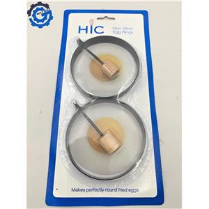 43114  HIC  Non-Stick Fried and Poached Egg and Pancake Cooking Rings Set of 2