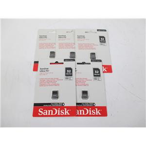 LOT OF 5 - SanDisk SDCZ430-032G-A46 Ultra Fit - USB flash drive - 32GB - NEW