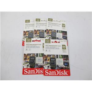 LOT OF 5 - SanDisk 64GB MAX ENDURANCE microSDXC Memory Card w/SD Adapter - NEW