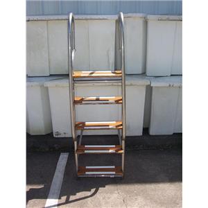 Boaters’ Resale Shop of TX 2203 2472.01 SS 5 STEP EXTERIOR BOAT LADDER 19" x 66"