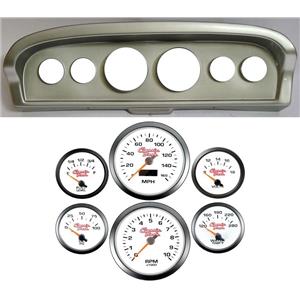 61-66 Ford Truck Silver Dash Carrier Concourse White Face Gauges