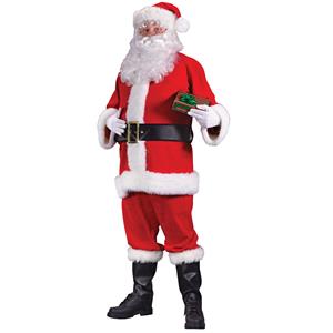 Flannel Santa Claus Suit Costume Plus Size 50-54