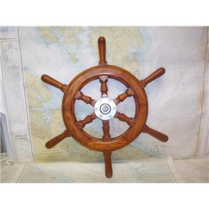 Boaters’ Resale Shop of TX 2301 0454.01 WOODEN 16" SHIPS WHEEL FOR 1" SHAFT
