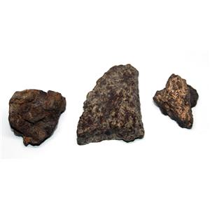 Chondrite Moroccan Stony Meteorite Lot of 3 "B" grade Genuine 17476