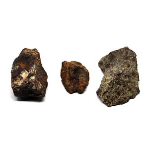 Chondrite MOROCCAN Stony METEORITE Lot of 3 "C" grade Genuine  w/ COA  #17477