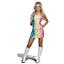 70's Polly Ester Peace Sign Rainbow Tie Dye Girls Juniors Costume Medium 7-9