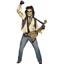 Zombie Rocker Skeleton Adult Dad Costume Bone Guitar and Mask Medium
