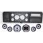 73-79 Ford Truck Black Dash Carrier w/ Dakota Digital Silver HDX Universal Gauge