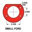 Wilwood Rear Disc Brake Kit Ford 9" Small Bearing w/ 2.50" Offset Plain Red