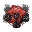 Black Chevy Small Block Serpentine Conversion - Power Steering & Alternator, Long Water Pump