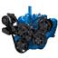 Stealth Black Serpentine System for AMC Jeep 304, 360 & 401 - AC, Power Steering & Alternator