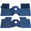 OER 61-64 Chevy w/o Console Dark Blue 2 Piece Front And Rear Rubber Floor Mat Set M61012