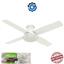 59248 New Hunter Fresh White Indoor Flush Mount Ceiling Fan with Remote 4-Blade
