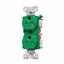 Eaton TR5362CHGN Arrow Hart Half Control Duplex Receptacle 5-20R Green Pack 10