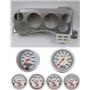 87-89 Mustang Silver Dash Carrier w/ Auto Meter Ultra Lite Electric Gauges