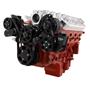 Black Chevy LS Engine Mid Mount Serpentine Kit - AC, Alternator & Power Steering