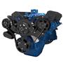 Stealth Black Serpentine System for Ford FE Engines - AC & Alternator - All Inclusive