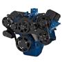 Stealth Black Serpentine System for Ford FE Engines - Power Steering & Alternator - All Inclusive