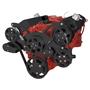 Black Serpentine System for SBC 283-350-400 - Power Steering & Alternator - All Inclusive