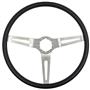 OER 1969-72 GM Comfort Grip Steering Wheel with Silver Spokes - Black 3952700