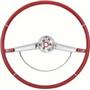 OER 1965-66 Impala Steering Wheel with Chrome Horn Ring - Red 9742431