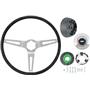 OER 69-72 Comfort Grip Steering Wheel Kit w/o Tilt Wheel - Silver Spokes- Black Grip *K619