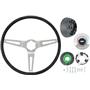 OER 69-72 Comfort Grip Steering Wheel Kit - w/ Tilt Wheel Silver Spokes Black Grip *K620