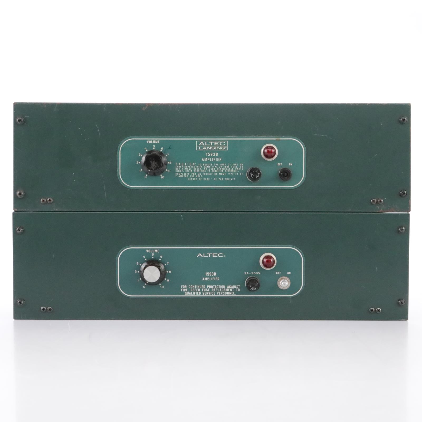 2 Altec Lansing 1593B 50W Mono Power Amplifier Amp #43859
