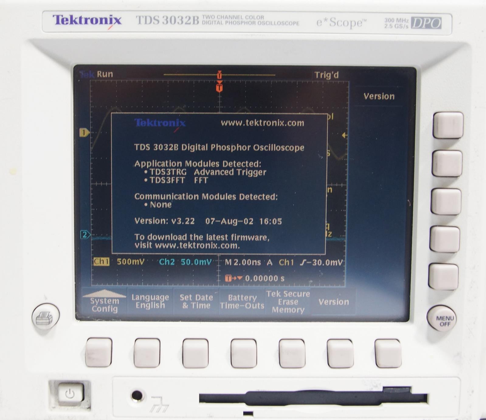Tektronix TDS3FFT and TDS3TRG Modules for TDS 3000 Oscilloscopes 