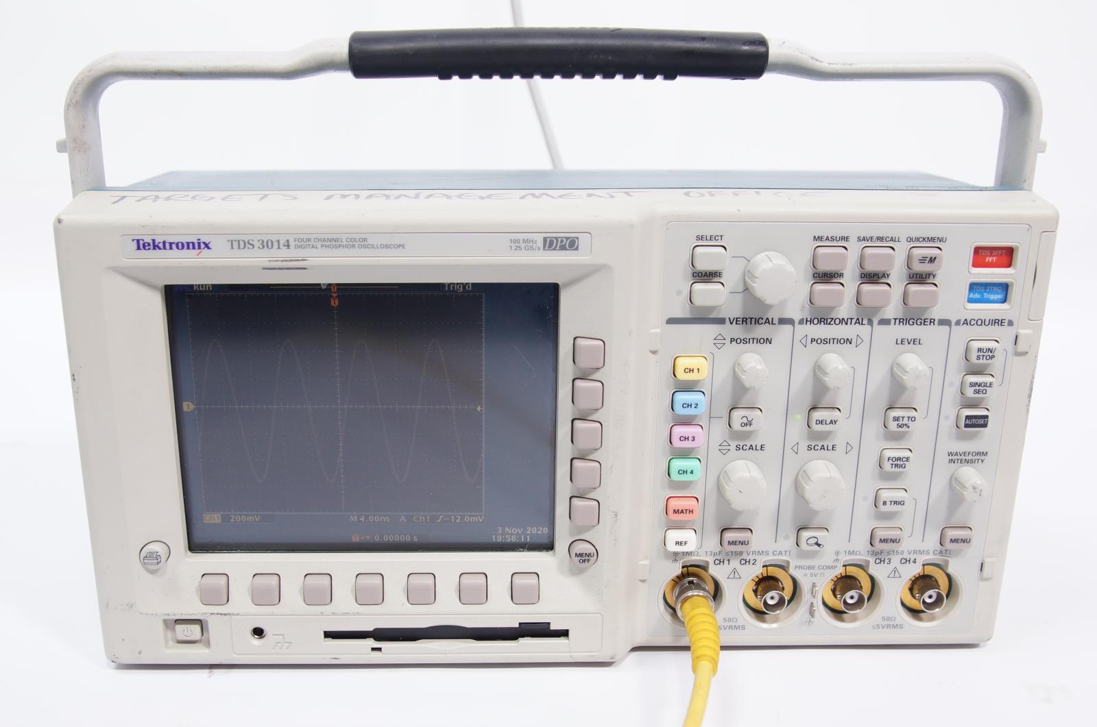 Tektronix TDS3014 100 MHz 1.25 GS/S 4CH Digital Phosphor Oscilloscope 3TRG  3FFT