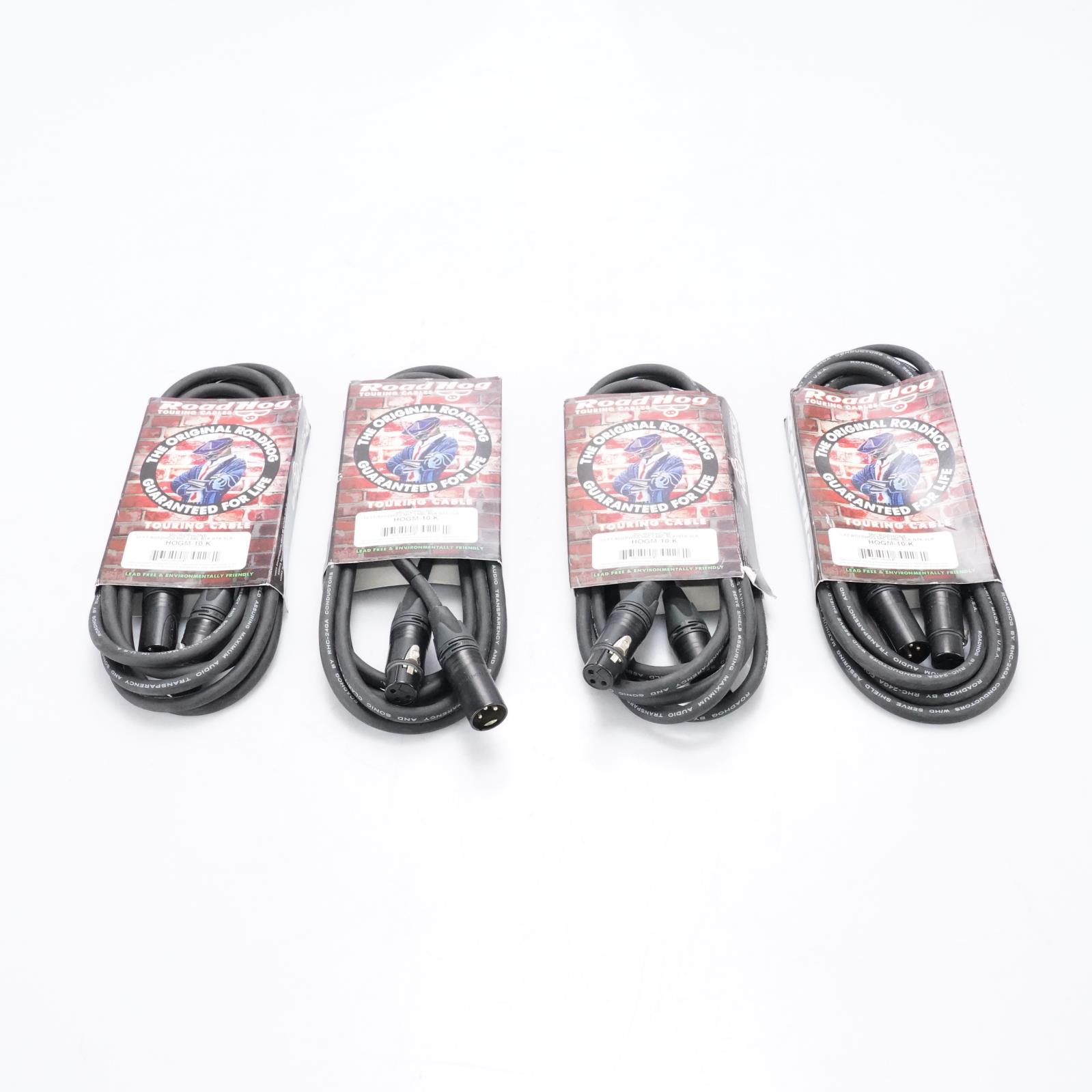 4 RapcoHorizon HOGM-10 RoadHog XLR Microphone Cable 10' Black #51734