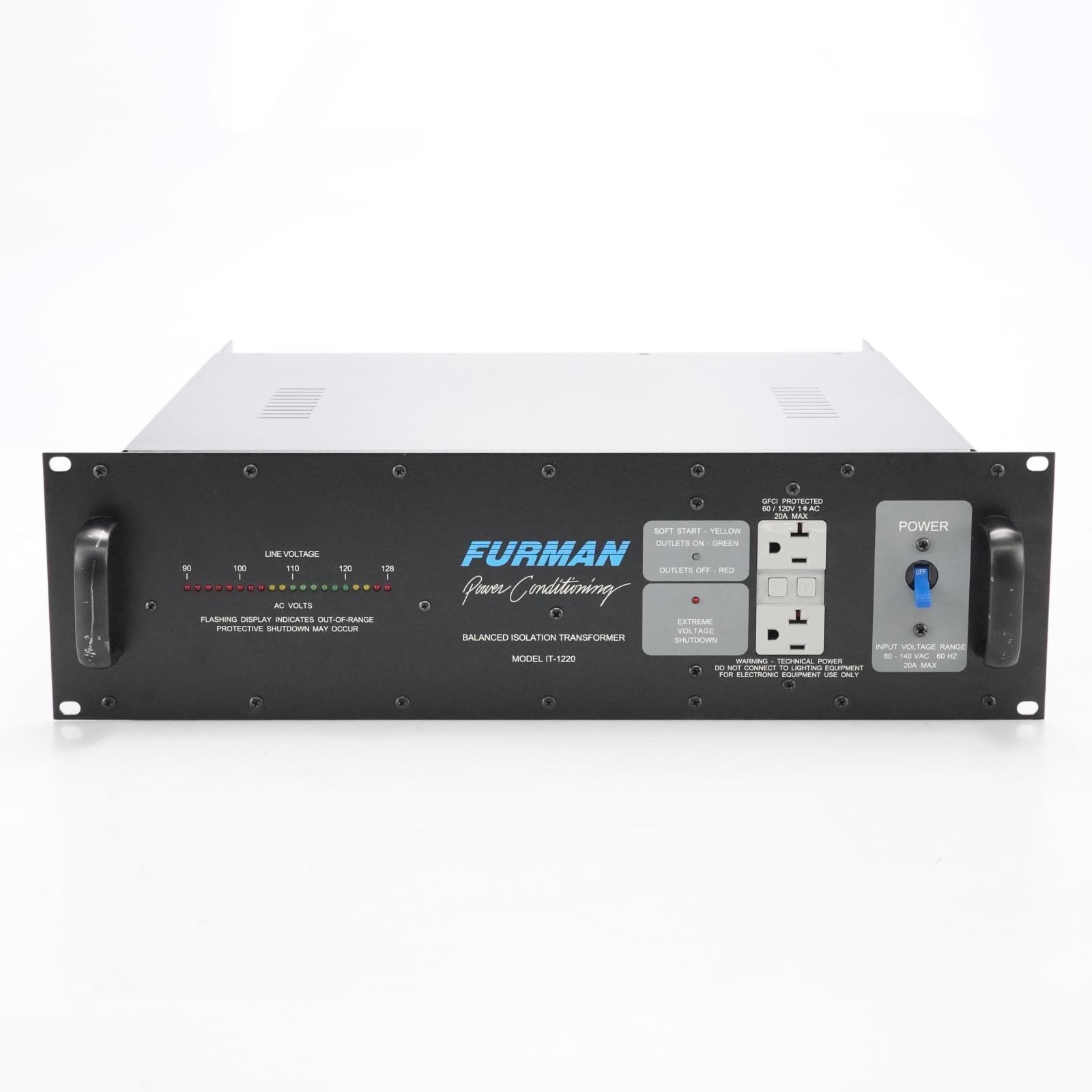 Furman IT-1220 Balanced Isolation Transformer Power Conditioner #48965